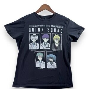 Hot Topic Tokyo Ghoul Quinx Squad Anime T Shirt Mens M Black Short Sleeve M1194
